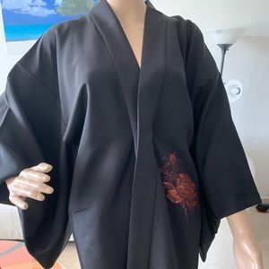100% silk, authentic Japanese  HOARI an over jacket for kimono from Japan